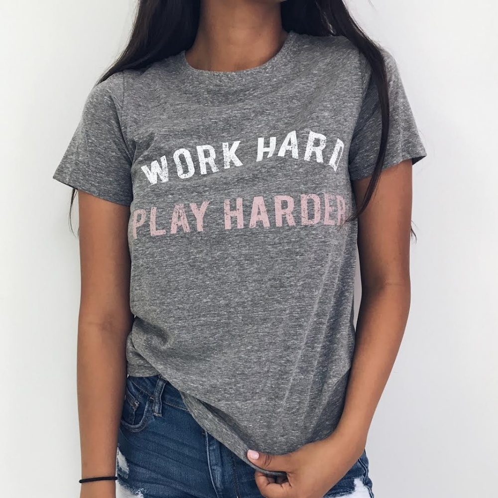 Work Hard Play Harder Graphic Tee - Picture 2 of 4